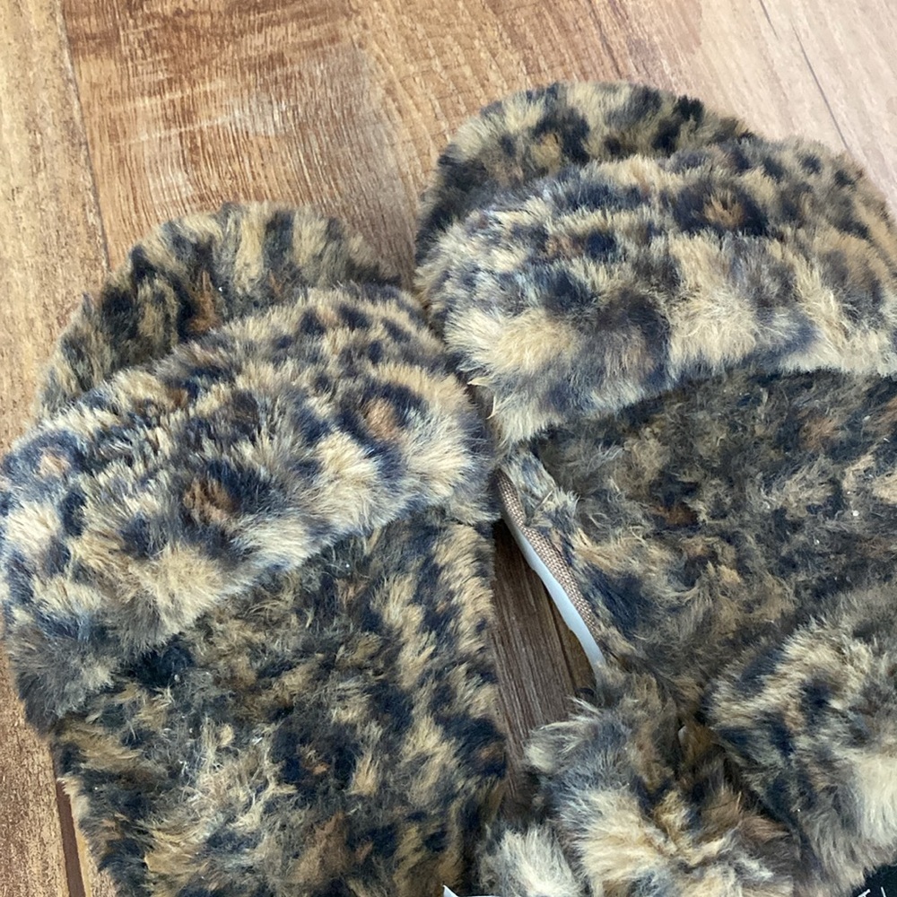 Koolaburra by UGG furr- Ah Cheetah brown & black Faux-Fur Slide Slippers size 11 - Picture 7 of 9